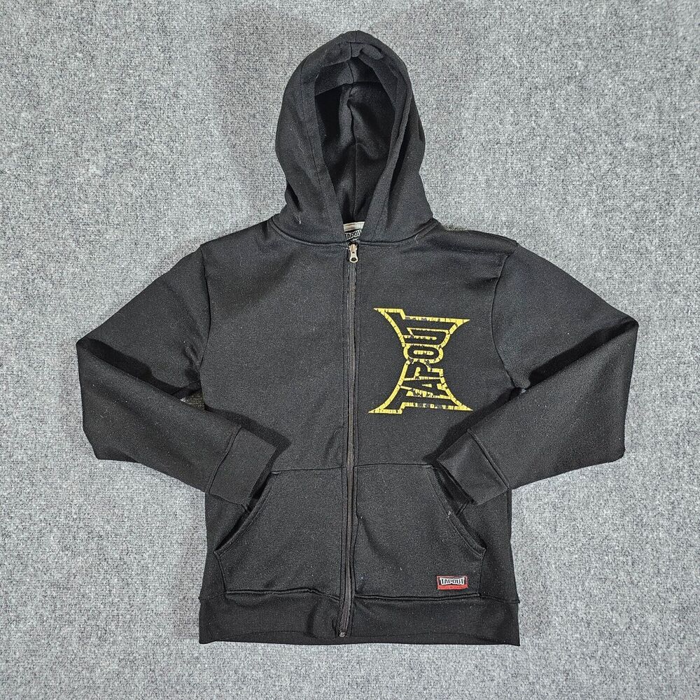Vintage Y2K Tapout Full Zip Graphic Hoodie Black Youth Size Large (14/15) Flawed